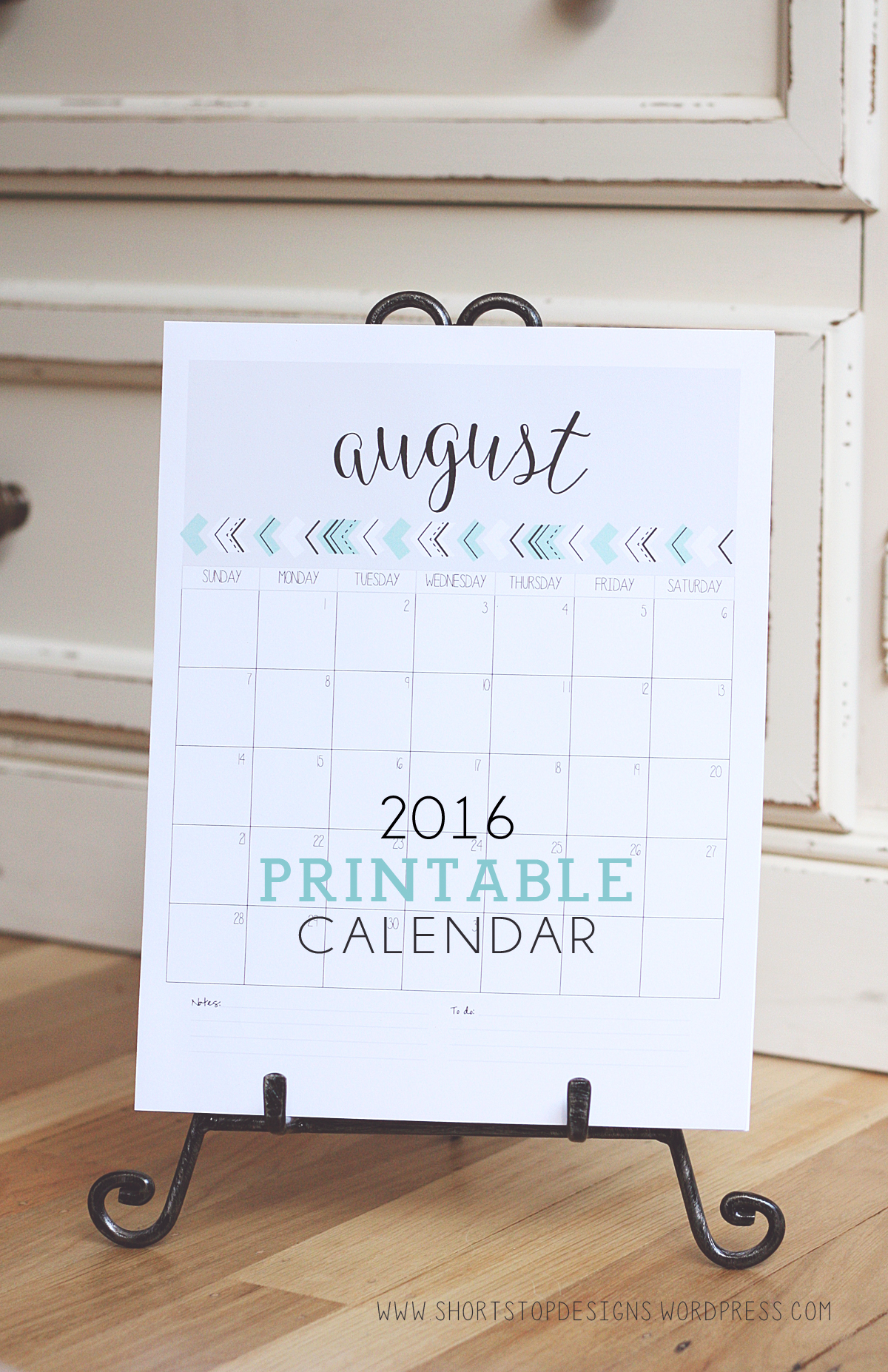 Glimlach Nadeel ik klaag 2016 Calendar Printable – Short Stop Designs